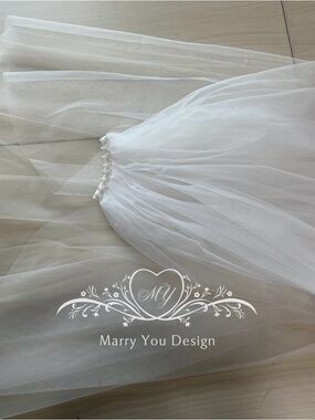 Detachable blusher for comb veil, simple, plain tool, wedding blusher